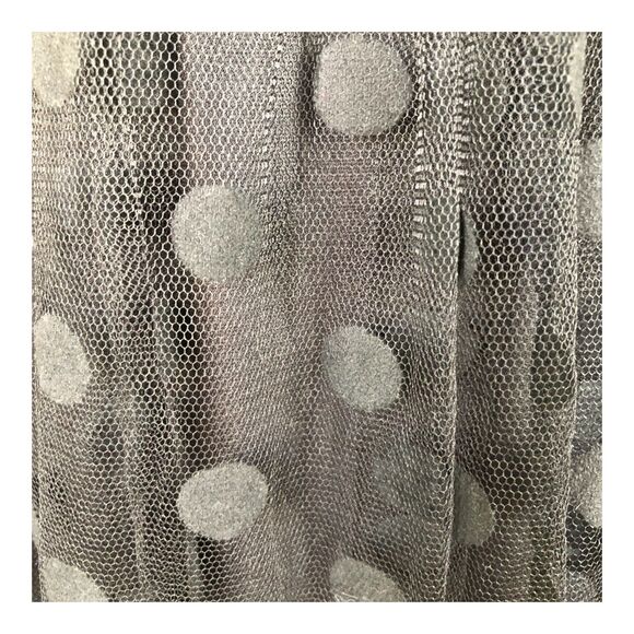 Lucy Paris Black Polka Dot Mesh A-Frame Goth Whimsigoth Fairy Festival Skirt M - Picture 6 of 12